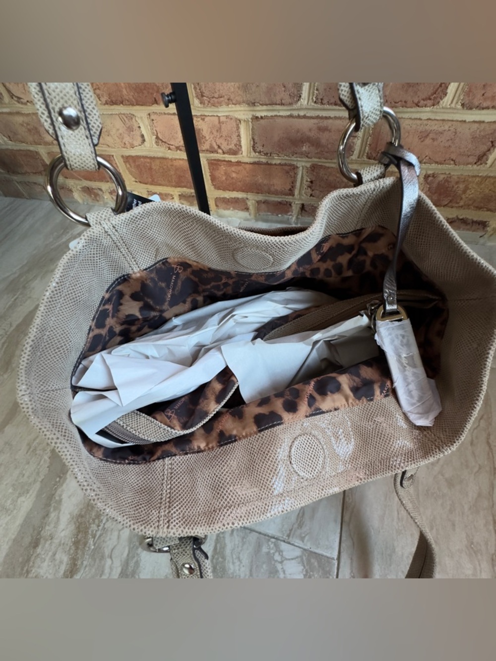 B. Makowsky Snakeskin Women’s Leather Shoulder Bag NWT - Picture 7 of 8